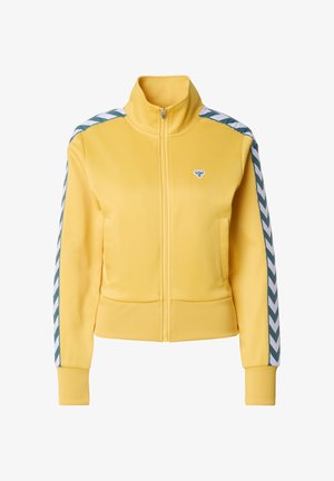 Hummel, SHORT LOGOTAPE - Sweater met rits - yellow teal