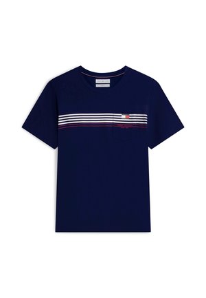 Tommy Hilfiger, RWB PLACED STRIPE RE - T-shirt print - carbon navy