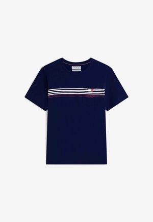 Tommy Hilfiger, RWB PLACED STRIPE RE - T-shirt imprimé - carbon navy