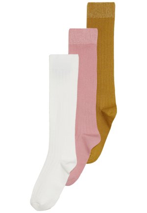 KNEEHIGH 3 PACK UNISEX - Kniekousen - creme/altrosa/honig