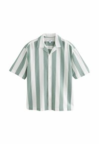 Next TEXTURED STRIPE SHORT SLEEVE WITH COLLAR  - REGULAR FIT - Vapaa-ajan kauluspaita - green