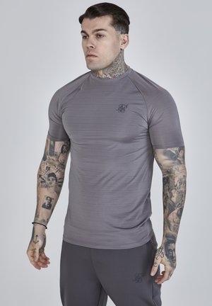 SIKSILK MUSCLE FIT - Nyomott mintás póló - grey