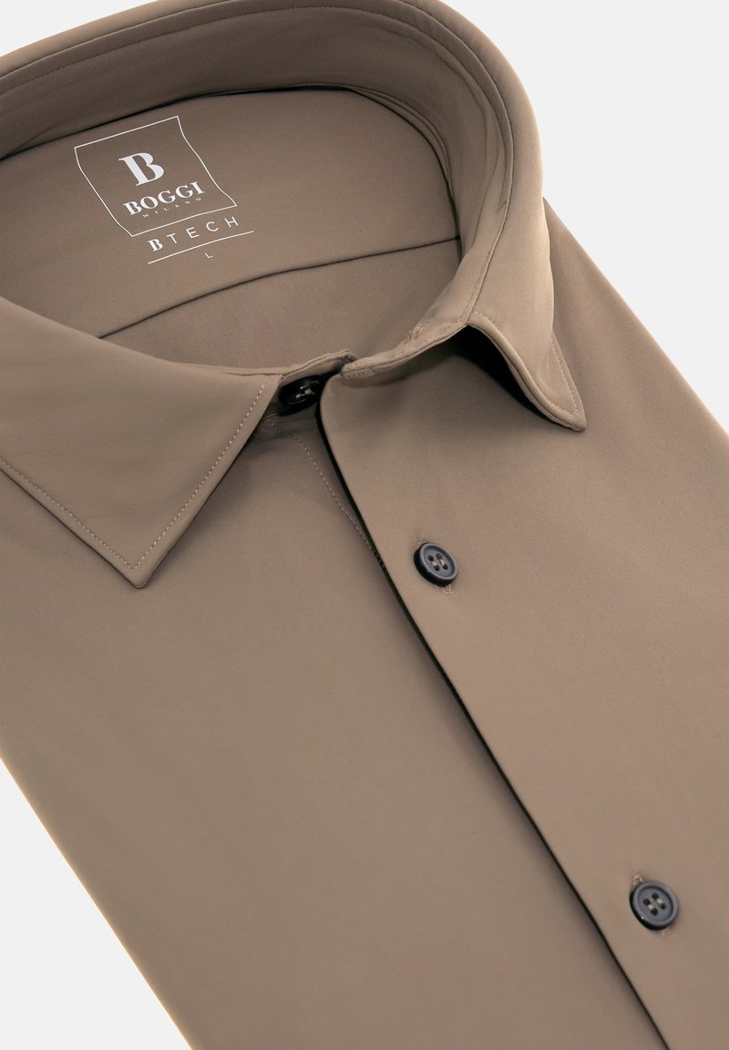 Boggi Milano B TECH STRETCH Camicia taupe/grigio talpa
