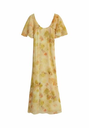 BHOEM, REGULAR FIT - FLORAL PRINT CHIFFON CAPE SLEEVE EVENT DRESS - Maksikleit - orange