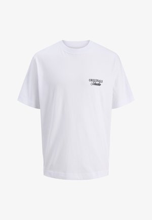 Jack & Jones JORNORREBRO TYPO CREW NECK - Tričko s potlačou - bright white