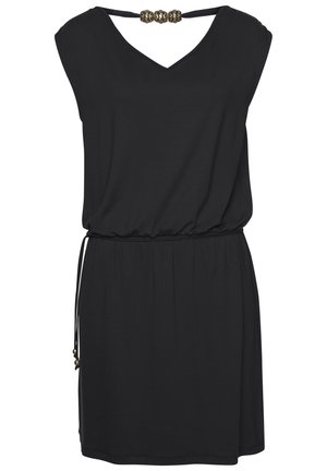 LASCANA GOLDEN PEARL - Jerseykleid - schwarz