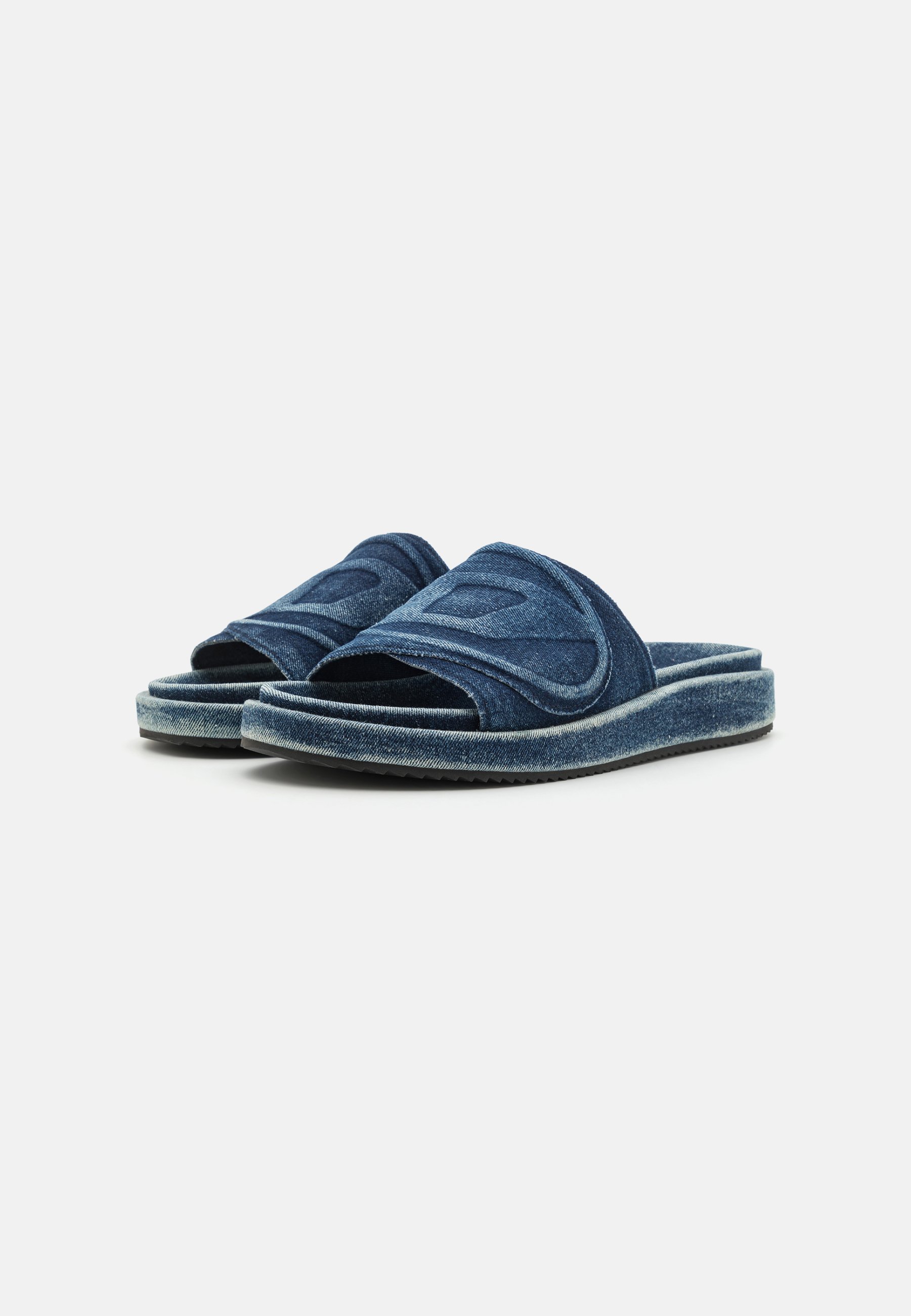 Diesel Sa-Slide D Oval サンダル Diesel Sa-Slide D Oval W ロゴエンボス サンダル | ブラック