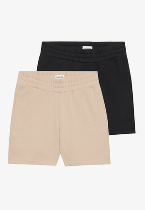 2 PACK UNISEX - Korte broeken - black/tan