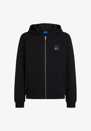 Karl Lagerfeld Jeans, WAFFLE ZIP-UP - Суитшърт с цип - black