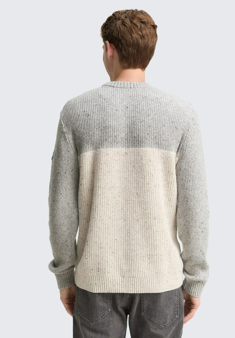 Knit Sweater Off White Jumper Grey TOM TAILOR Jumper Grey Offwhite