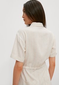 comma casual identity OVERALL AUS LEINENMIX - Jumpsuit - woven pinstripe sa