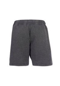 Mörkgrå shorts med avslappnad passform, elastisk midja och mjukt material. Har en enkel design utan fickor eller utsmyckningar.