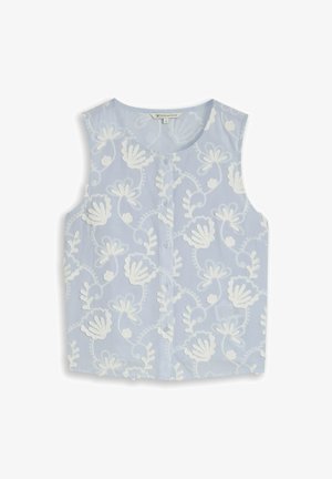 TOM TAILOR DENIM, Blouse - mid blue white application