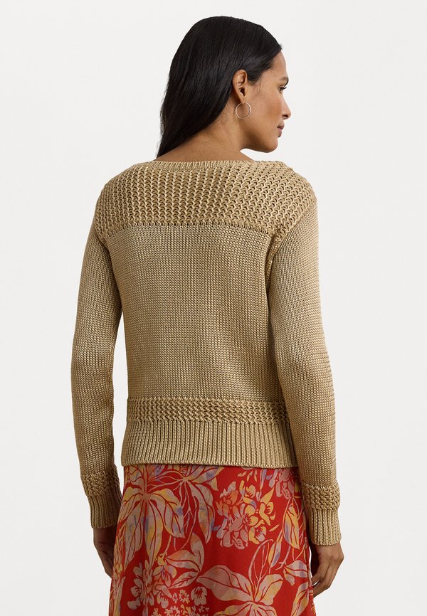 Cotton Blend Boatneck Jumper - Jumper - camel3