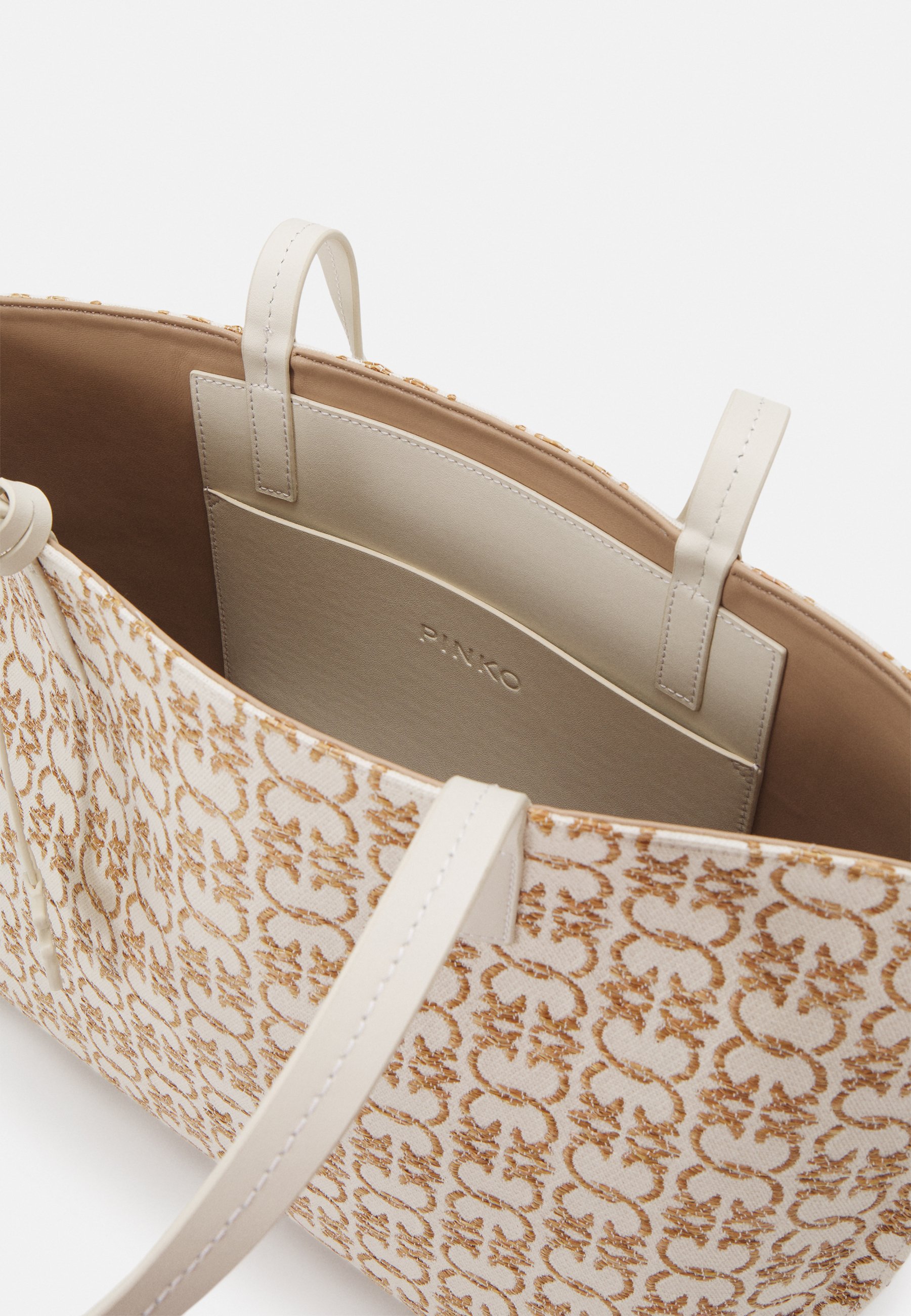 Pinko CARRIE BIG LOGO - Shopping bag - beige/marrone/antique