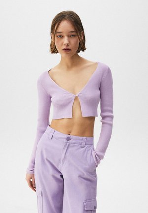 Cardigan - mottled purple