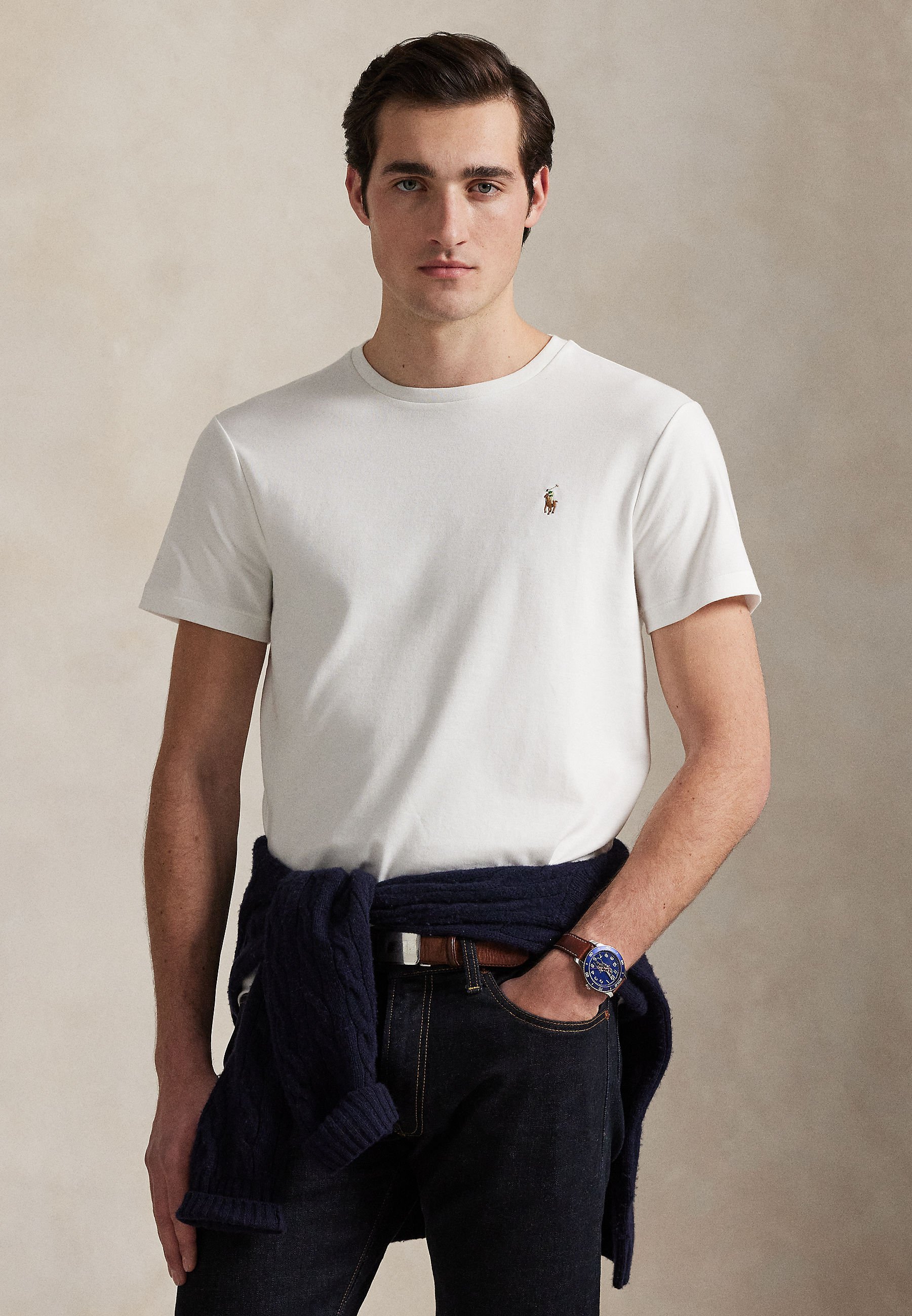 トップス POLO RALPH LAUREN CUSTOM SLIM FIT M Slim-fit poloshirt in piqué Polo Ralph Lauren | La Redoute