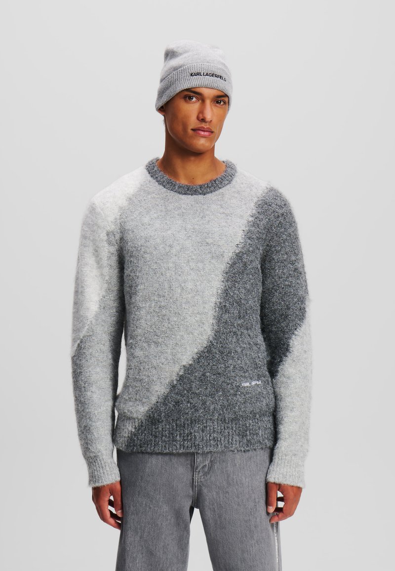 KARL LAGERFELD INTARSIA KNIT - Džemperis - grey melang