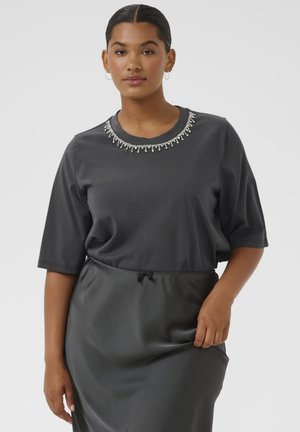 Kaffe Curve HELENA - T-shirt imprimé - black oyster
