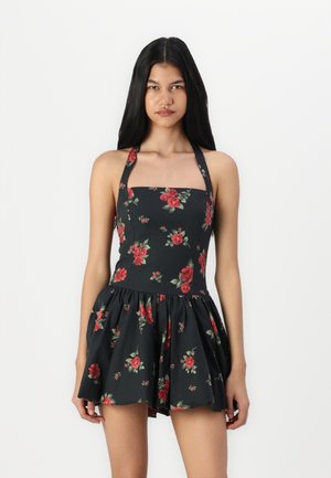 Halter Mini Bubble Skort Dress - Kasdienė suknelė - black