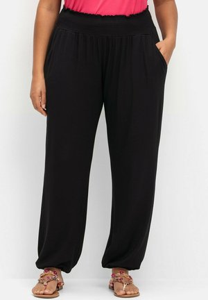 Sheego, Tracksuit bottoms - schwarz