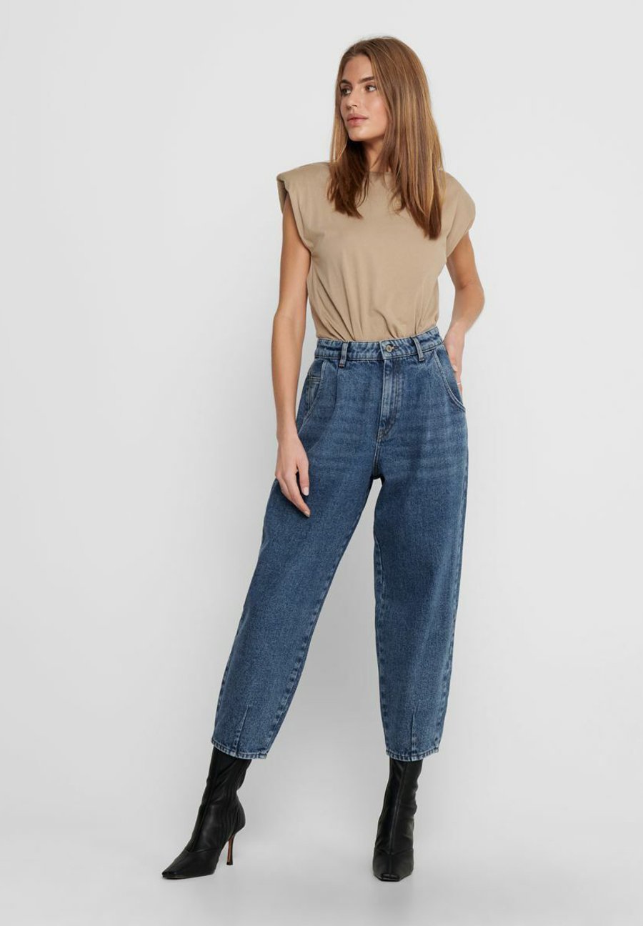 ONLY ONLVERNA-BOMB BALLOON HW - Jeans Tapered Fit - dark blue denim/dark-blue  denim - Zalando.de