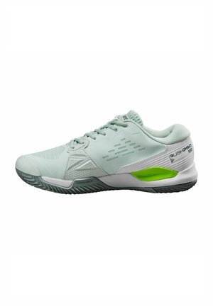 Clay court tennis shoes - opal blue white jasmine green