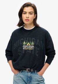 Superdry & Co TRAVEL SOUVENIR LOOSE CREW  - Sweatshirt - eclipse navy