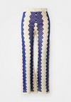 PANTALON - Pantalon classique - bleu/ecru