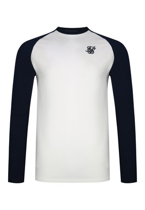 SIKSILK, LS MUSCLE FIT - Langarmshirt - white,navy