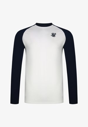 SIKSILK, LS MUSCLE FIT - T-shirt à manches longues - white,navy