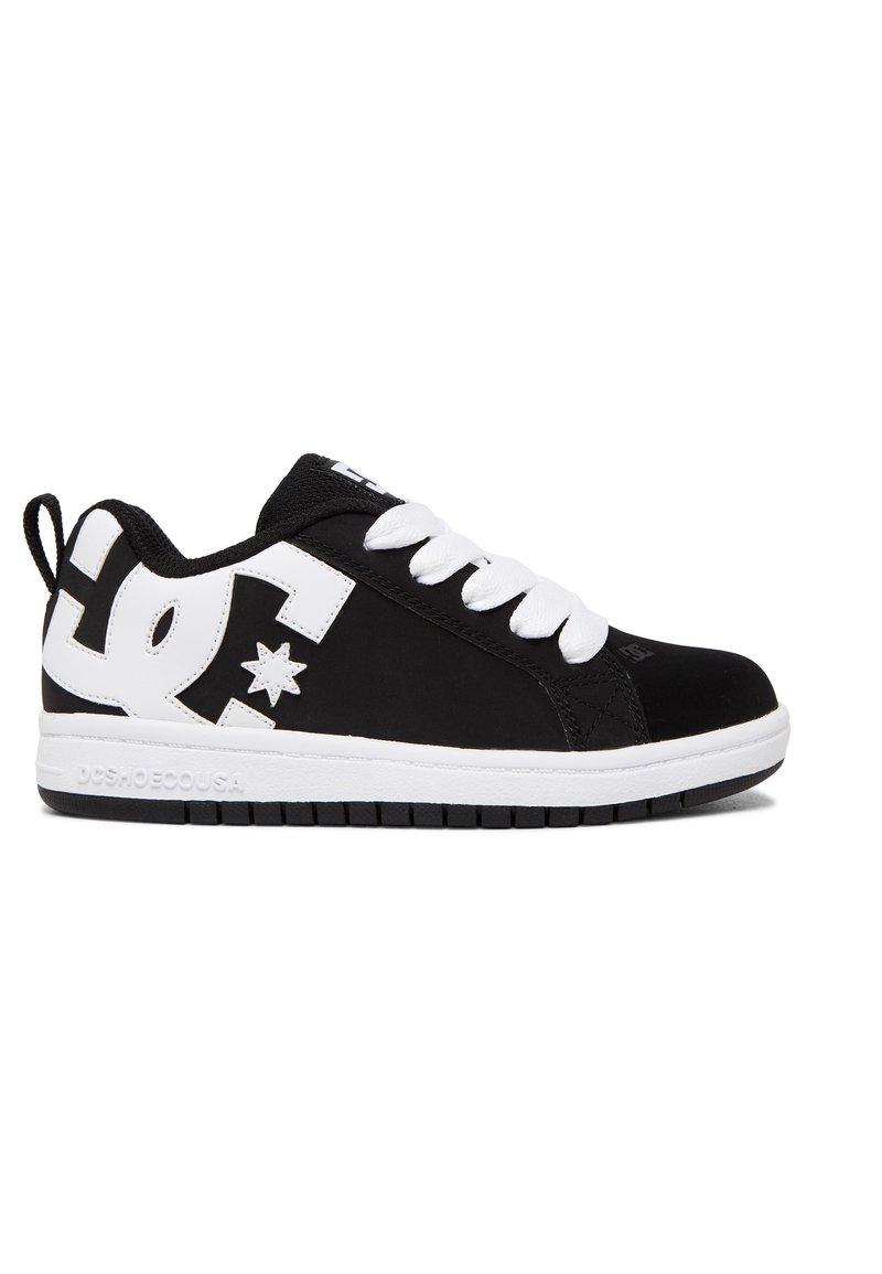DC Shoes Court Graffik, Sneakers Donna, Nero/multi/bianco, Numero 36 EU – Tomaia In Nabuk, Stile Anni '90