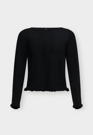ONLY, ONLCINDEREL FRILL ONECK - Striktrøje - black