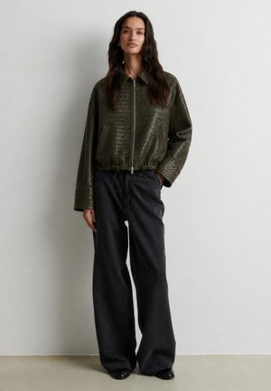 Second Female, Leather jacket - black olive