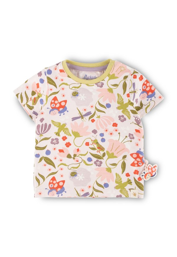 HAPPY LADYBUG - T-Shirt print - weiß rosa grün