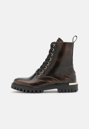 Botines con cordones - gold-coloured