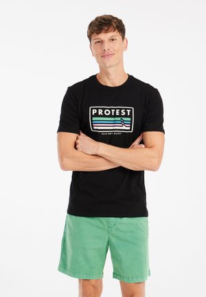Print T-shirt - true black
