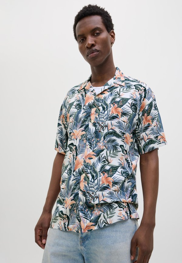 JJEJEFF TROPICAL RESORT SHIRT - Hemd - cloud dancer