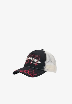 Ed Hardy, UNISEX 1971 ED HARDY 5 PANEL TRUCKER CAP - Pet - black