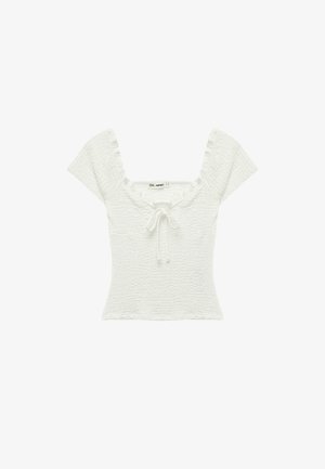 Koton, RUFFLE DETAIL TEXTURED BLOUSE . - Bluse - beige