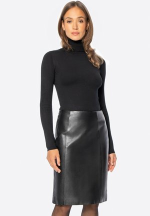 Leren rok - black