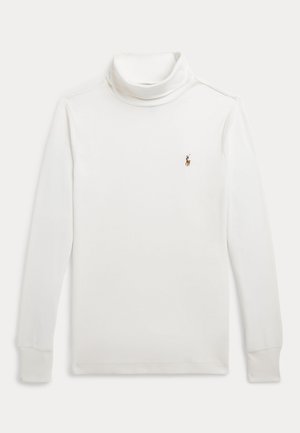 Polo Ralph Lauren COTTON INTERLOCK ROLL NECK - Bluză cu mânecă lungă - deckwash white