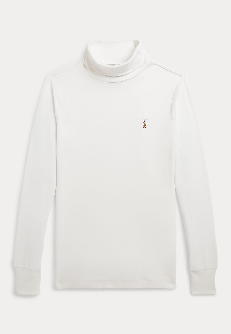 Polo Ralph Lauren COTTON INTERLOCK ROLL NECK - Pitkähihainen paita - deckwash white