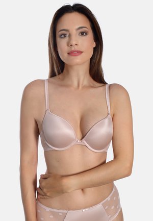 DOTTED MESH - Push-up bra - nude