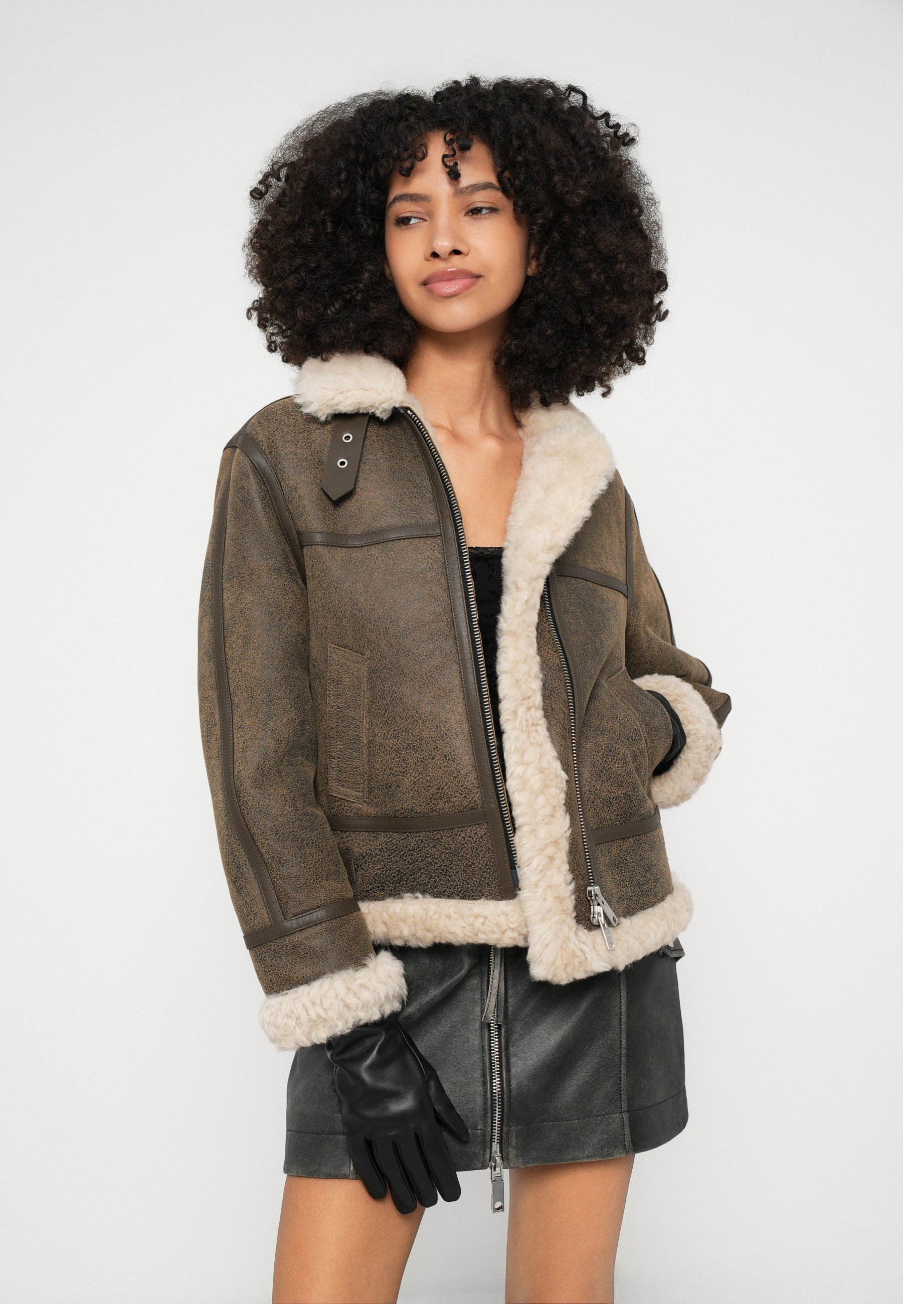 AllSaints LOREL VINTAGE JACKET - Leather jacket - brown - Zalando