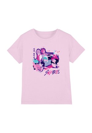 NETFLIX, KPOP DEMON HUNTERS SAJA BOYS SCRAPBOOK GROUP UNISEX - Print T-shirt - pink