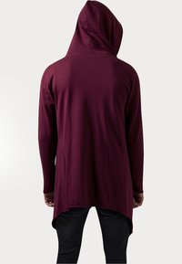 Urban Classics LONG HOODED OPEN EDGE CARDIGAN - Majica s kapuljačom i patentnim zatvaračem - burgundy