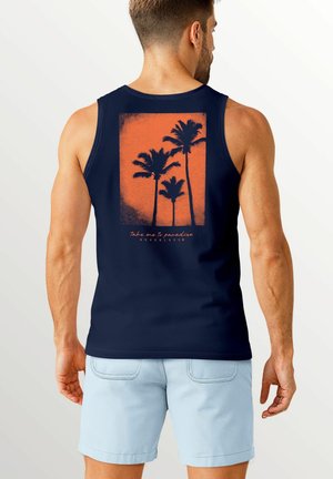 ALMEN FOTO VINTAGE RETRO STYLE - Top - orange/navy