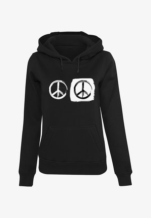 PEACE - DOUBLE - Kapucnis pulóver - black