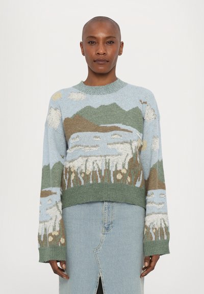 Holzweiler TINE LANDSCAPE CREW NECK - Strickpullover - blue